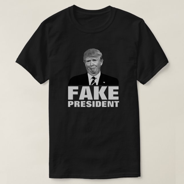Donald Trump FEJKAR PRESIDENTEN för mörka färger T Shirt (Design framsida)