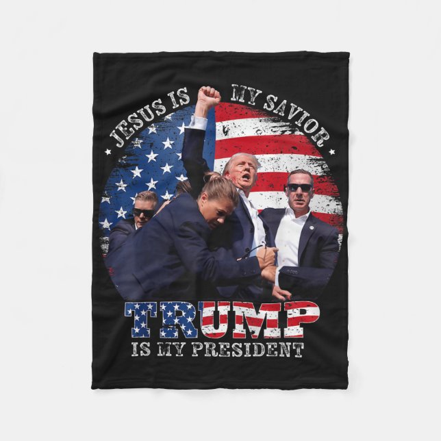Donald Trump Fig Jesus är min själ. Fleecefilt (Framsidan)