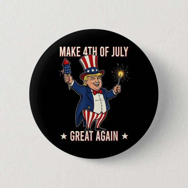 Donald Trump Fireworks gör 4:e juli Underbar Agai Knapp (Framsida)