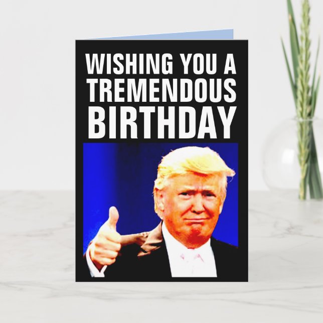 DONALD TRUMP FÖDELSEDAG BIGLY GRATTISKORT HELGKORT (Framsida)
