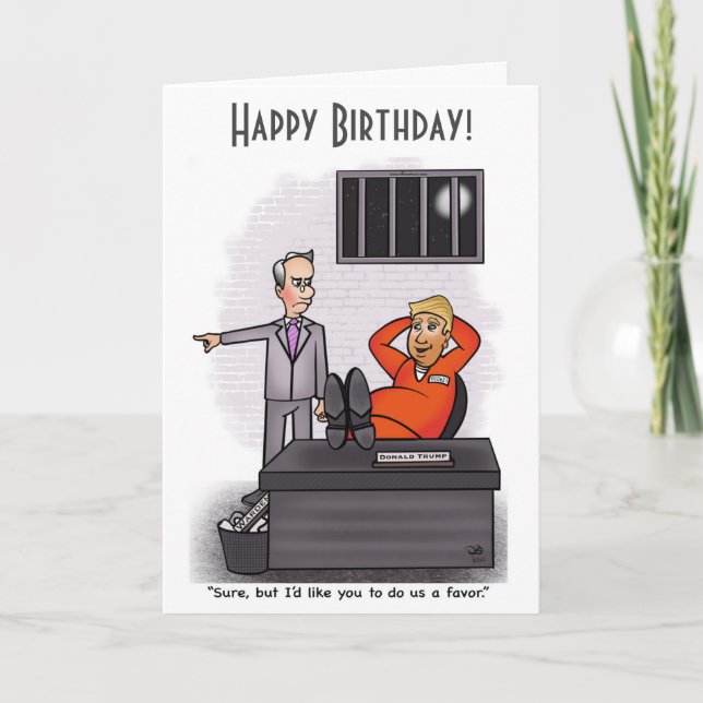 Donald Trump Foldat Grattis på födelsedagen Card Inbjudan (Framsida)