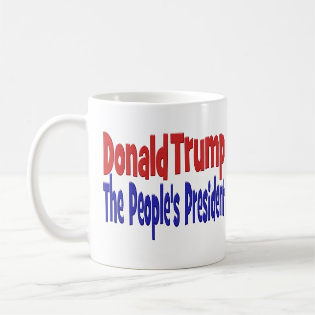 Donald Trump Folkens president röd blå Kaffemugg (Vänster)