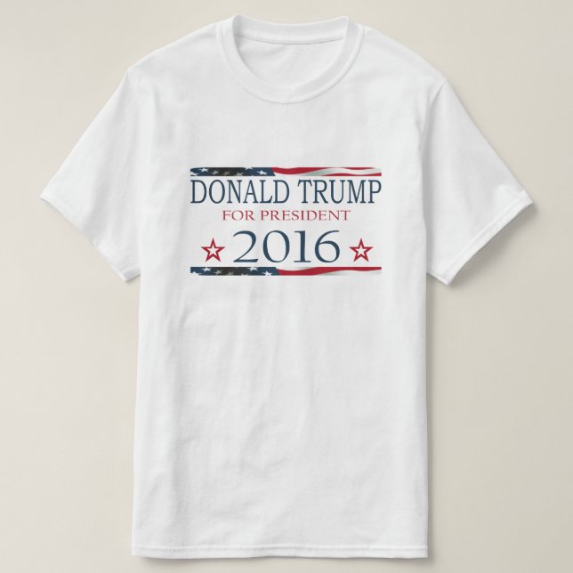 Donald Trump för president 2016 USA flagga T Shirt (Design framsida)