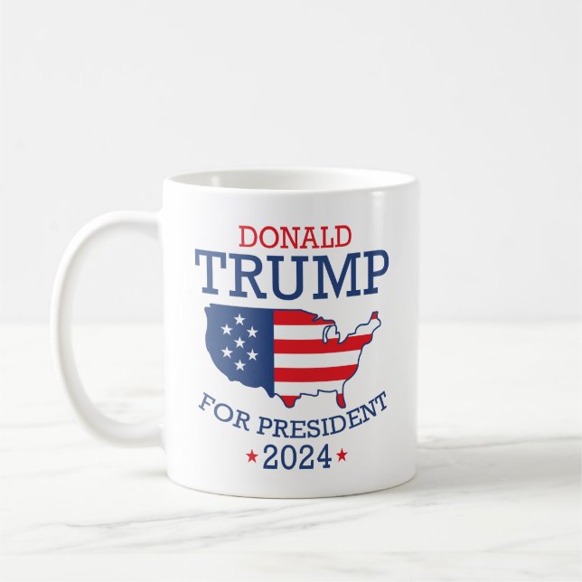 Donald Trump för president 2024 Kaffemugg (Vänster)