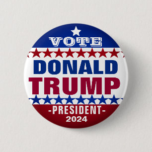 Donald Trump för president 2024 Kampanj Button Knapp