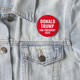 Donald Trump för president 2024 Pinback Button Knapp