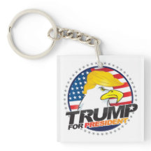 Donald Trump för president Eagle Hair Keychain