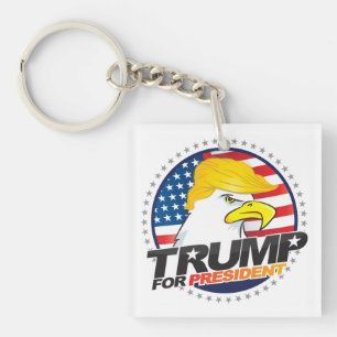 Donald Trump för president Eagle Hair Keychain