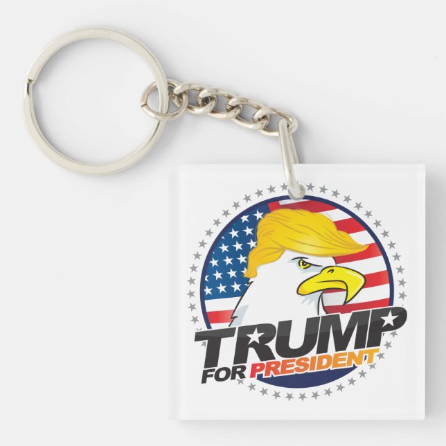 Donald Trump för president Eagle Hair Keychain (Framsidan)