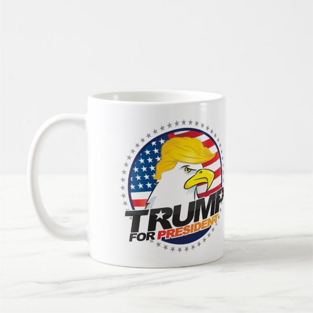 Donald Trump för president Eagle Hair Mugg (Vänster)
