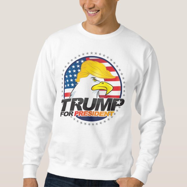 Donald Trump för president Eagle Hair Sweater Lång Ärmad Tröja (Framsida)