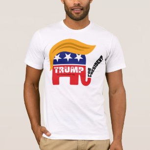 Donald Trump För President GOP Elefant Hår T-shirt