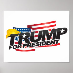 Donald Trump För president (med hår) Poster