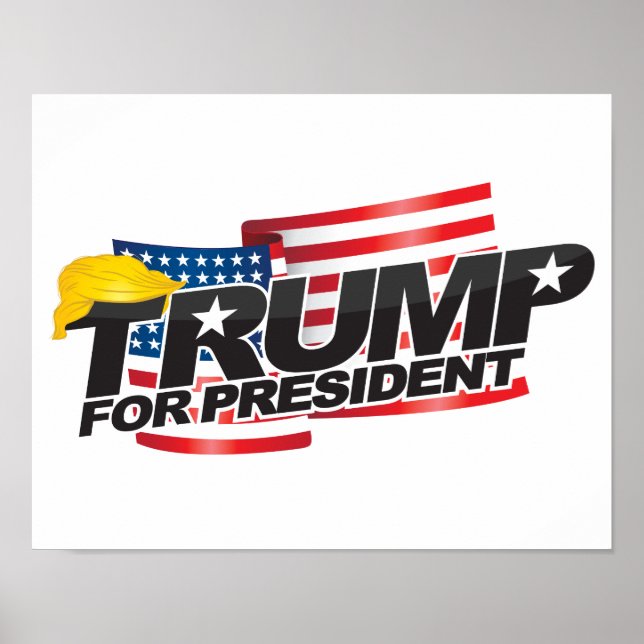 Donald Trump För president (med hår) Poster (Framsidan)