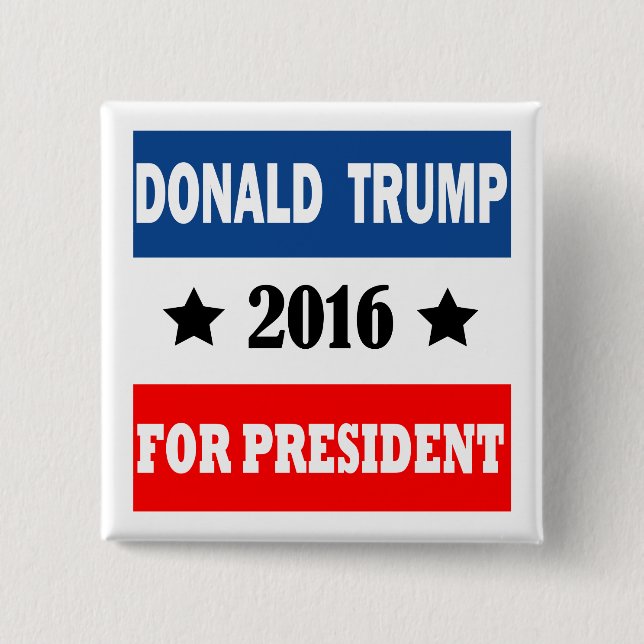 Donald Trump för presidenten 2016 Knapp (Framsida)