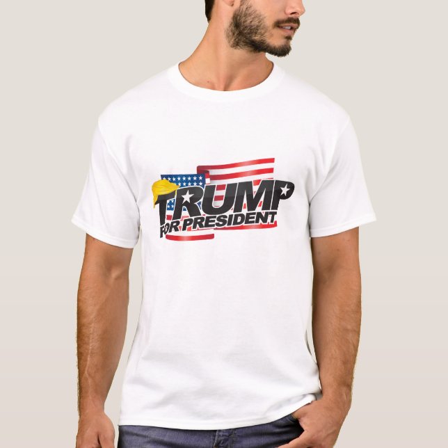Donald Trump För talman (med hår) Tee Shirt (Framsida)