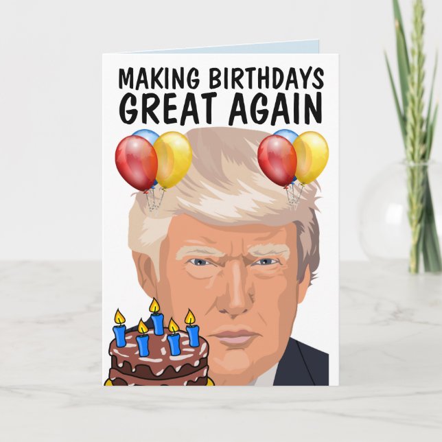DONALD TRUMP Funny BIRTHDAY Greeting Cards Kort (Framsida)