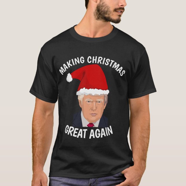 DONALD TRUMP FUNNY CHRISTMAS T-Shirts (Framsida)
