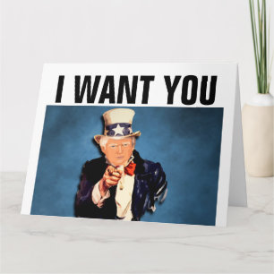 DONALD TRUMP FUNNY FÖDELSEDAGSKORT, UNCLE SAM KORT