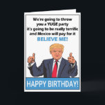 Donald Trump Funny Gift for Birthday Kort<br><div class="desc">Lustigt Donald Trump Birthday Card,  roligt gåva till födelsedag. Anpassa ditt eget meddelande!</div>