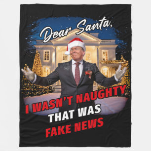 Donald Trump Funny Joke, Kära Santa, falska nyhete Fleecefilt
