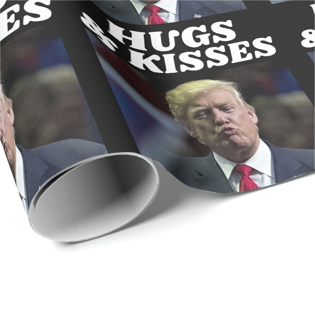 DONALD TRUMP FUNNY KISS WRAPPPPING PAPPER PRESENTPAPPER (Rullad Hörn)