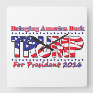 Donald Trump Fyrkantig Klocka