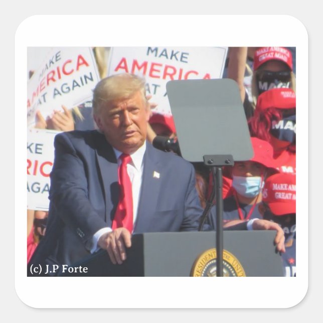 Donald Trump  Fyrkantigt Klistermärke (Framsida)