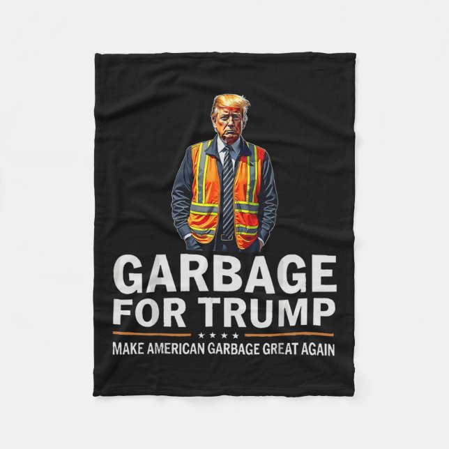 Donald Trump Garbyge Orange Reflective Safety Vest Fleecefilt (Framsidan)
