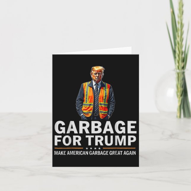 Donald Trump Garbyge Orange Reflective Safety Vest Kort (Framsida)