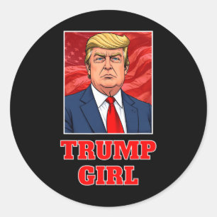 Donald Trump Girl Funny Underbar America President Runt Klistermärke