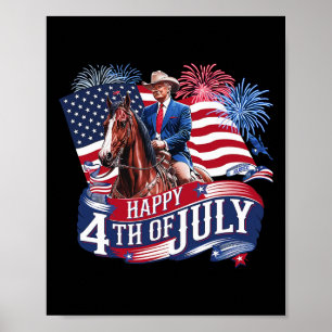 Donald Trump Glad 4:e Juli För Patrioter Amerika Poster