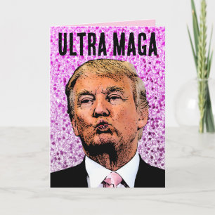 DONALD TRUMP GLITTER BIRTHDAY GREETING CARD KORT