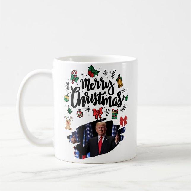 Donald Trump God jul Kaffemugg (Vänster)