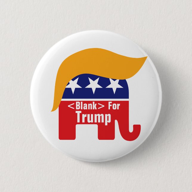 Donald Trump GOP Elephant Hair - Add Anpassningsba Knapp (Framsida)