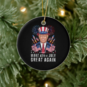 Donald Trump gör 4 juli fantastiskt igen Julgransprydnad Keramik