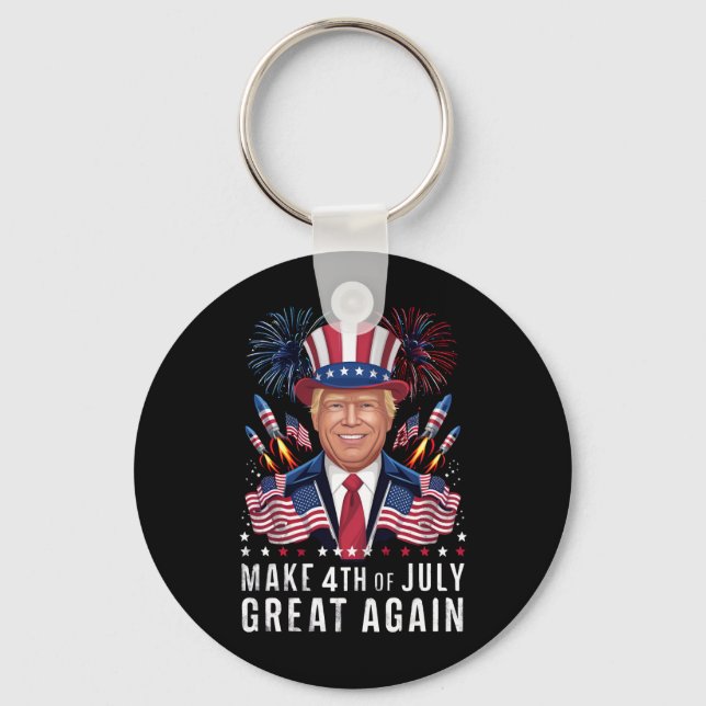Donald Trump gör 4 juli fantastiskt igen Nyckelring (Framsida)