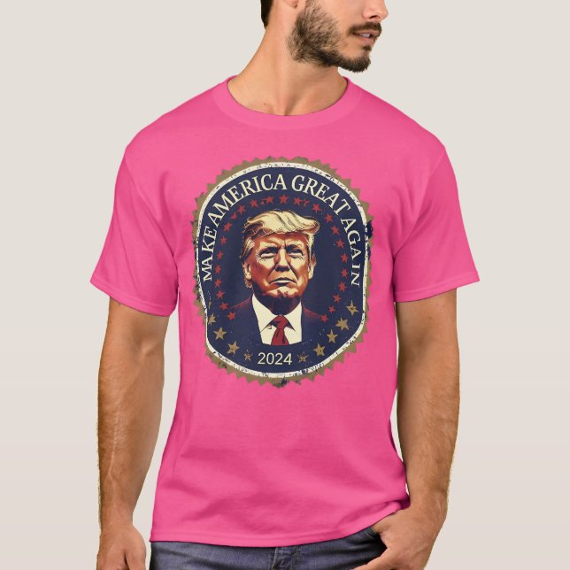 Donald Trump gör Amerika Underbart igen, Patriotic T Shirt (Framsida)