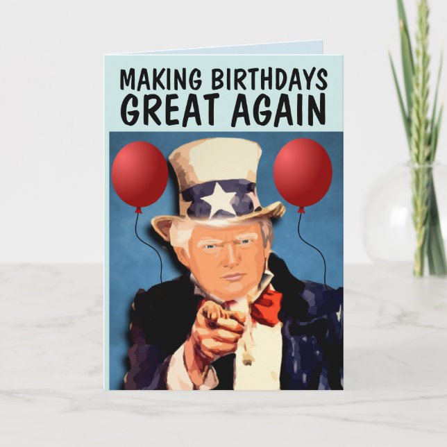DONALD TRUMP GÖR BIRTHDAY UNDERBART IGEN FUNNY CAR KORT (Framsida)