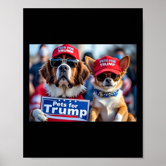 Donald Trump Gör Hundar Säkra Igen Röd Hatt 2024 D Poster (Framsidan)