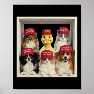 Donald Trump Gör Husdjur Säkra Igen Röd Hatt 2024 Poster