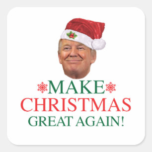 Donald Trump - gör jul den underbara igen Fyrkantigt Klistermärke