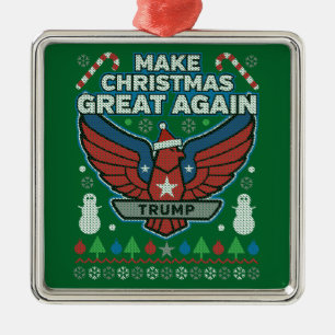 Donald Trump Gör jul Underbar igen Julgransprydnad Metall
