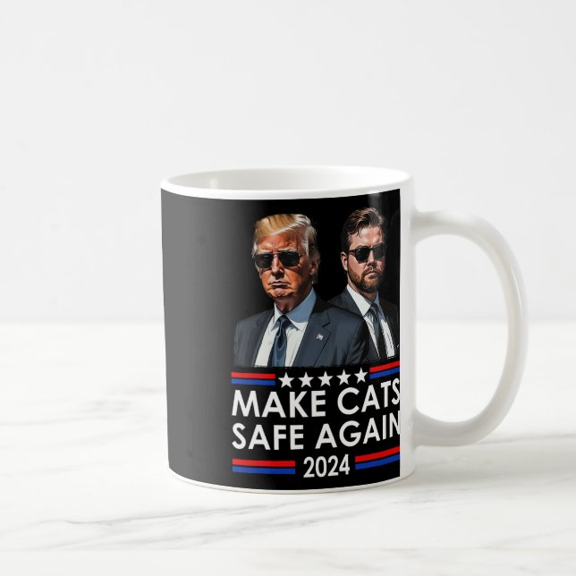 Donald Trump gör katter Säkra igen 2024 Debatation Kaffemugg (Höger)