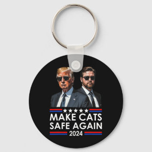 Donald Trump gör katter Säkra igen 2024 Debatation Nyckelring