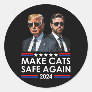 Donald Trump gör katter Säkra igen 2024 Debatation Runt Klistermärke