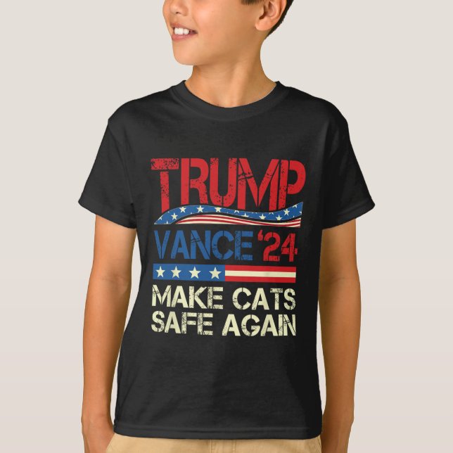 Donald Trump gör katter Säkra igen 2024 Debatation T Shirt (Framsida)