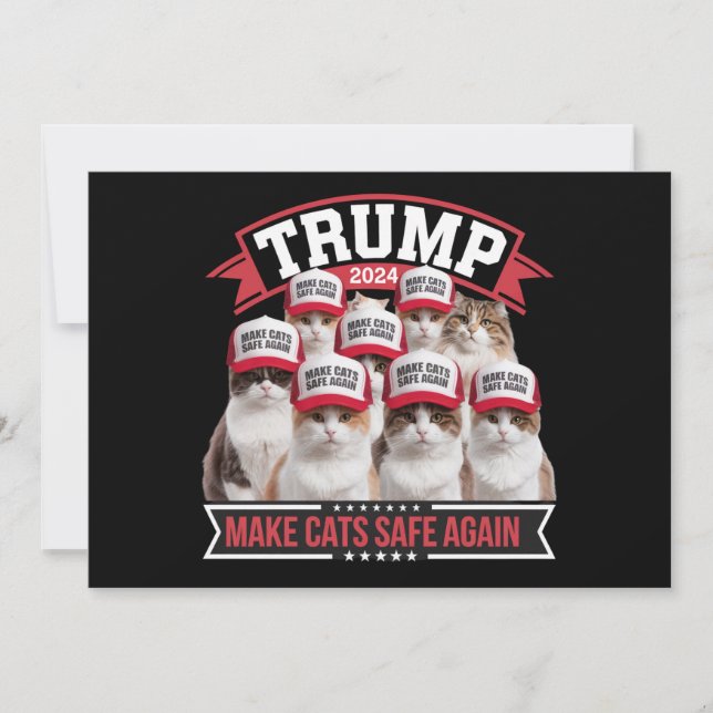 Donald Trump gör katter Säkra igen 2024 Debatt Inbjudningar (Framsida)