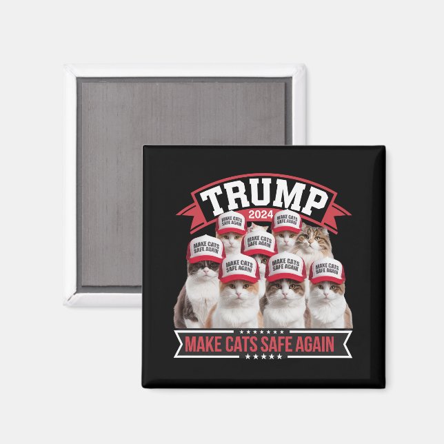 Donald Trump gör katter Säkra igen 2024 Debatt Magnet (Front/Back)