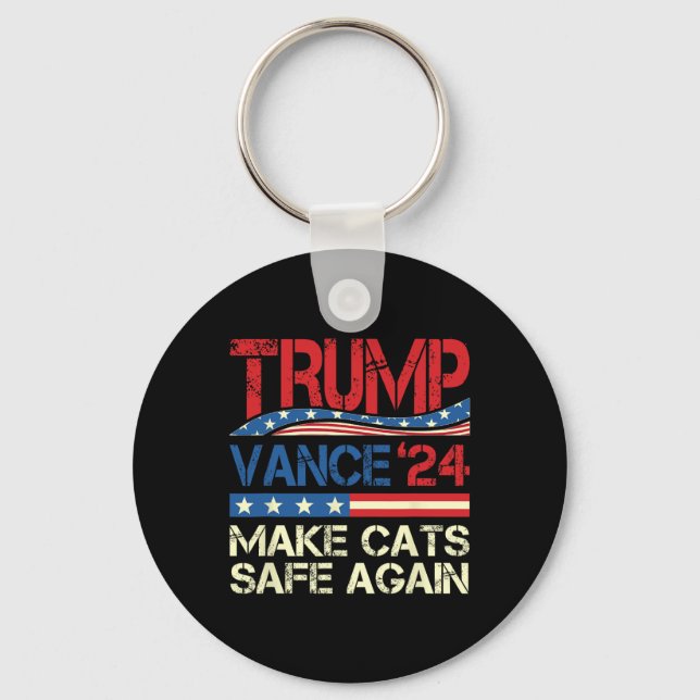 Donald Trump Gör Katter Säkra Igen 2024 Roligt  Nyckelring (Framsida)